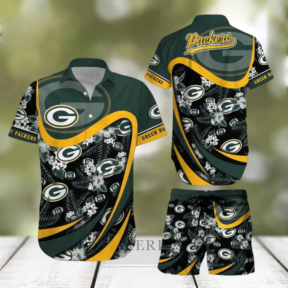 Green Bay Packers NFL SAS Tropical Pattern Hawaiian Shirt And Short For Men Women Gift Sport Summer beach - Limotees