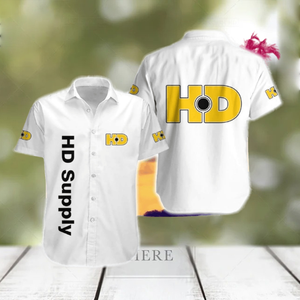 Hd Supply Logo Brand Hawaiian Shirt White Color Gift Summer - Limotees