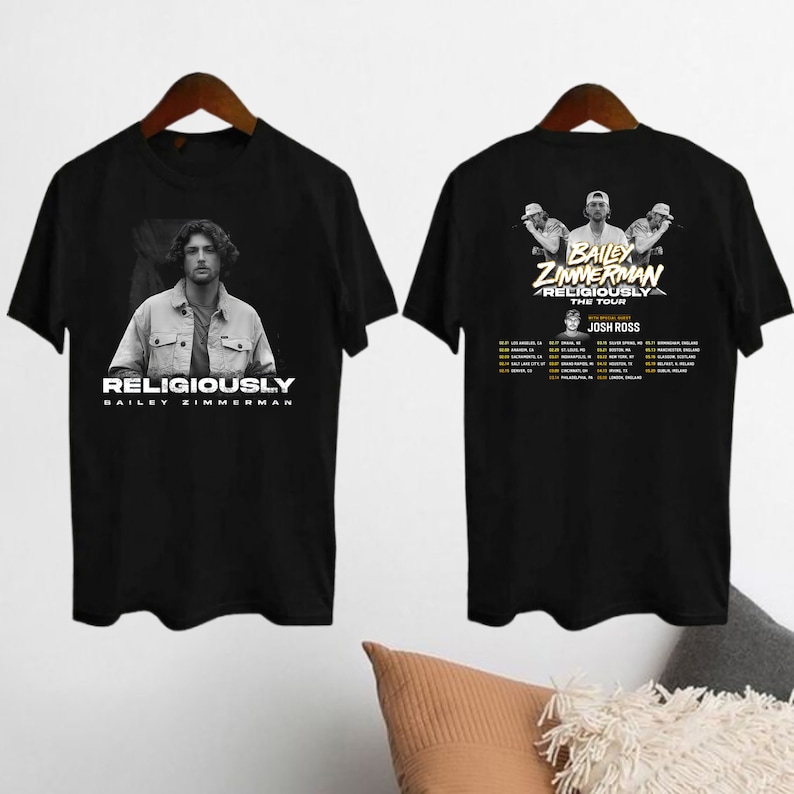 2024 Bailey Zimmerman Religiously Tour Shirt, Bailey Zimmerman Fan Shirt, Bailey Zimmerman Shirt, Bailey Zimmerman Tour Merch, Country Tour