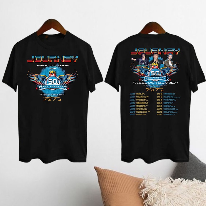 2024 Freedom Tour Journey Band Shirt, Journey Band Merch, Rock Band Journey Fan Gift Shirt, 90s Vintage Journey Band Shirt, Journey Band Tee