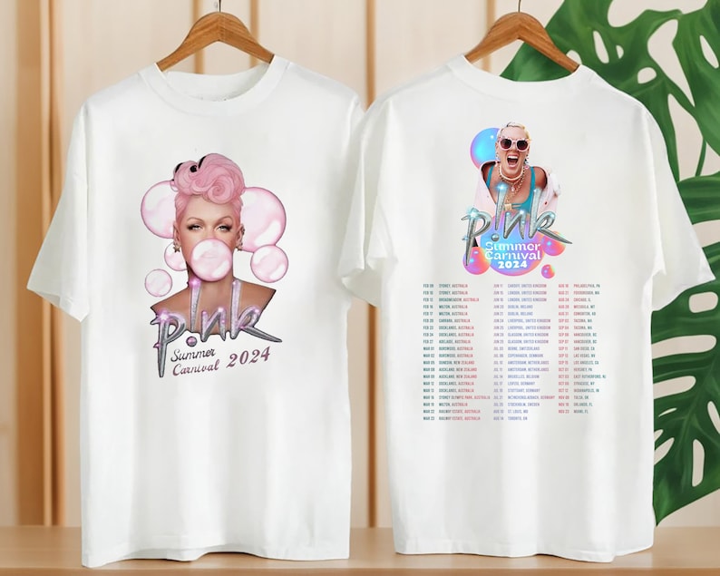 2024 P!NK Pink Tour Graphic T-Shirt, Summer Carnival 2024 Pink Tee, P!NK Pink Singer Shirt, P!NK Concert Merch Shirt, Pink Fan Gift Shirt