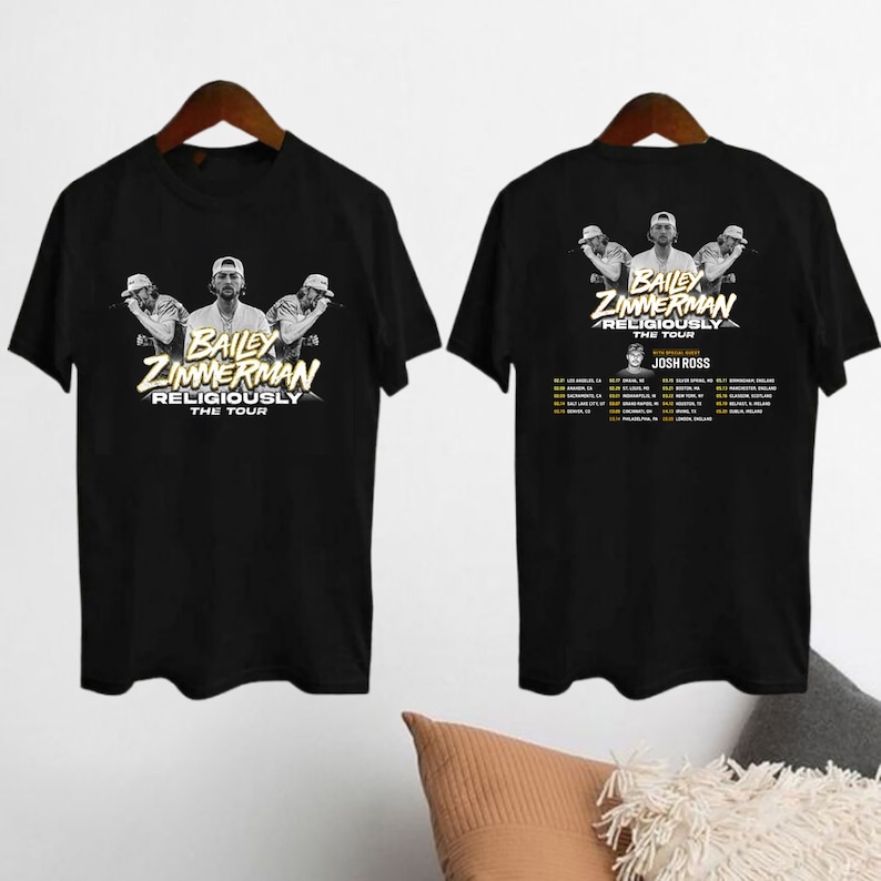 Bailey Zimmerman Religiously World Tour 2024 Shirt, Bailey Zimmerman Fan Shirt, Bailey Zimmerman Country Music Shirt, Bailey Zimmerman Merch