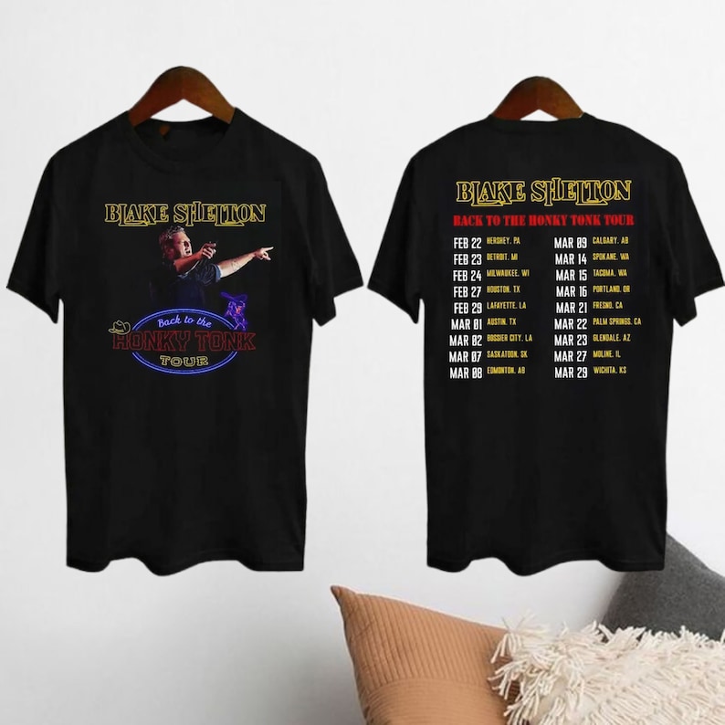 Blake Shelton Tour 2024 Shirt, Back to the Honky Tonk Tour 2024 Shirt, Blake Shelton Fan Gift, Country Music, Blake Shelton Vintage Shirt