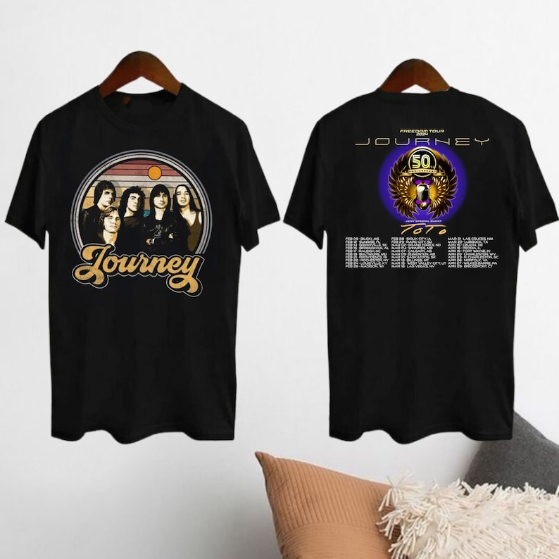 Journey Band Logo Unisex Shirt, Journey Band Freedom Tour 2024 Shirt, Journey Band Merch, Rock Band Journey Fan Gift Shirt, 90s Vintage Tee