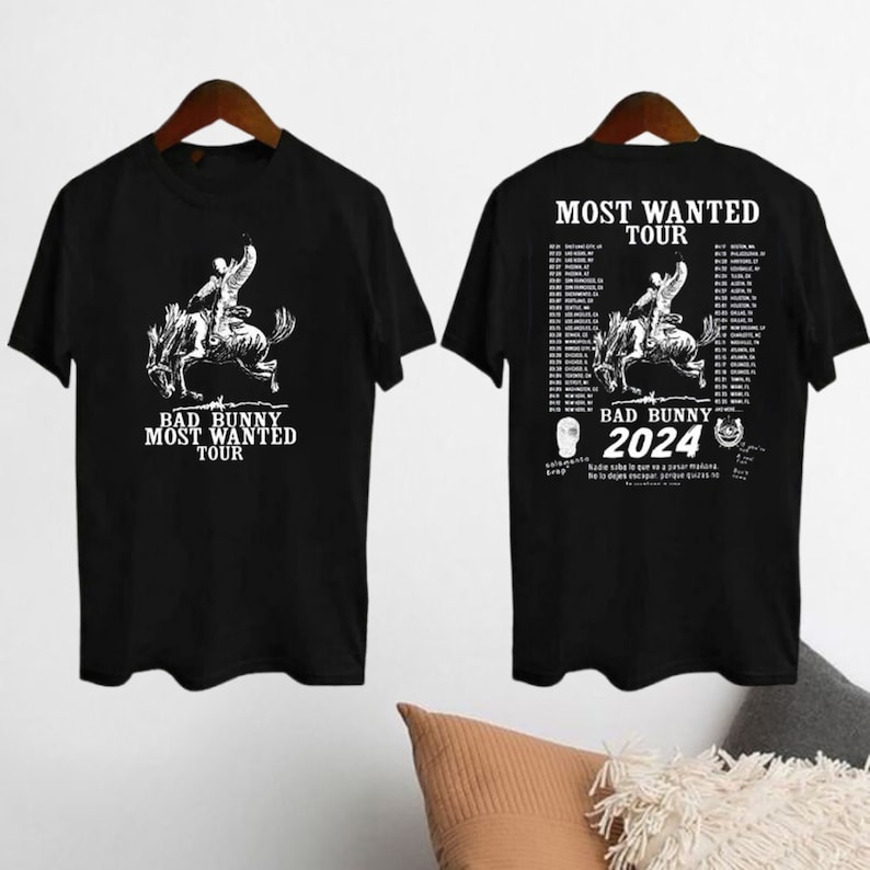 Most Wanted Tour 2024 Bad Bunny Shirt, Bad Bunny New Album Shirt, Bad Bunny 2024 Concert T-shirt, Bad Bunny Merch, Bad Bunny Graphic Shirt