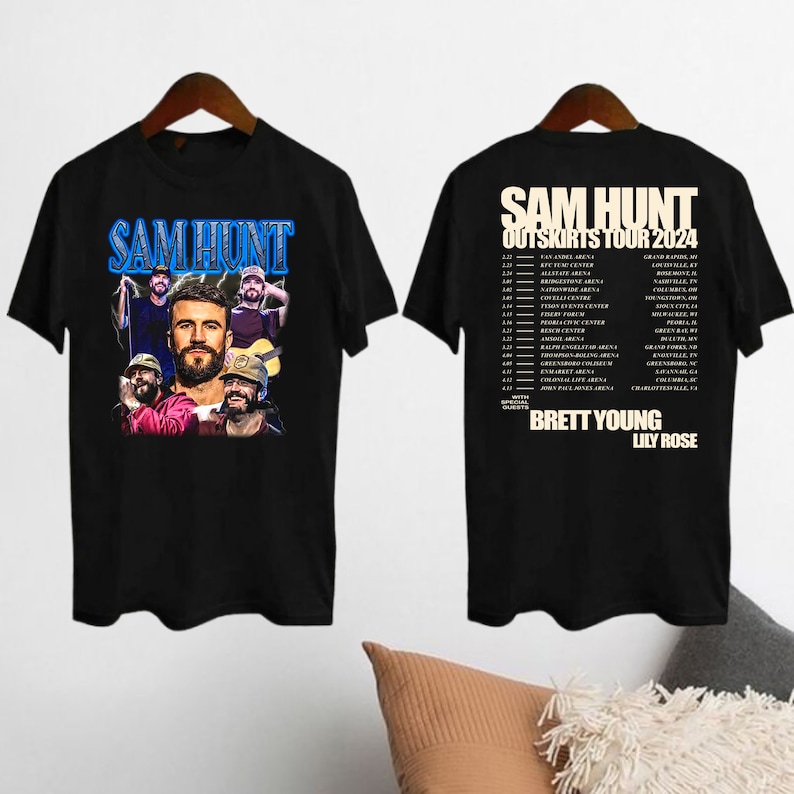 Sam Hunt 2024 Concert Shirt, 2024 Outskirts Tour Sam Hunt T-Shirt, Sam Hunt Graphic Shirt, Outskirts Tour 2024 Shirt, Sam Hunt Fan Gift Tee