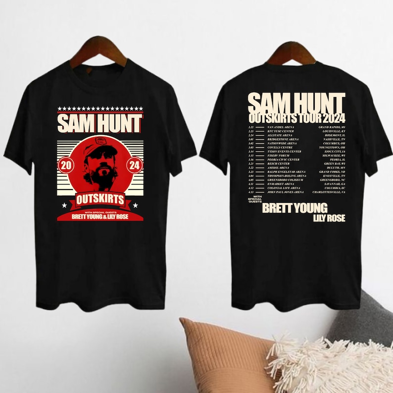 Sam Hunt 2024 Outskirts Tour T-Shirt, Sam Hunt 2024 Concert Merch, Sam Hunt Graphic Shirt, Country Music Tour Shirt, Sam Hunt Fan Gift Shirt