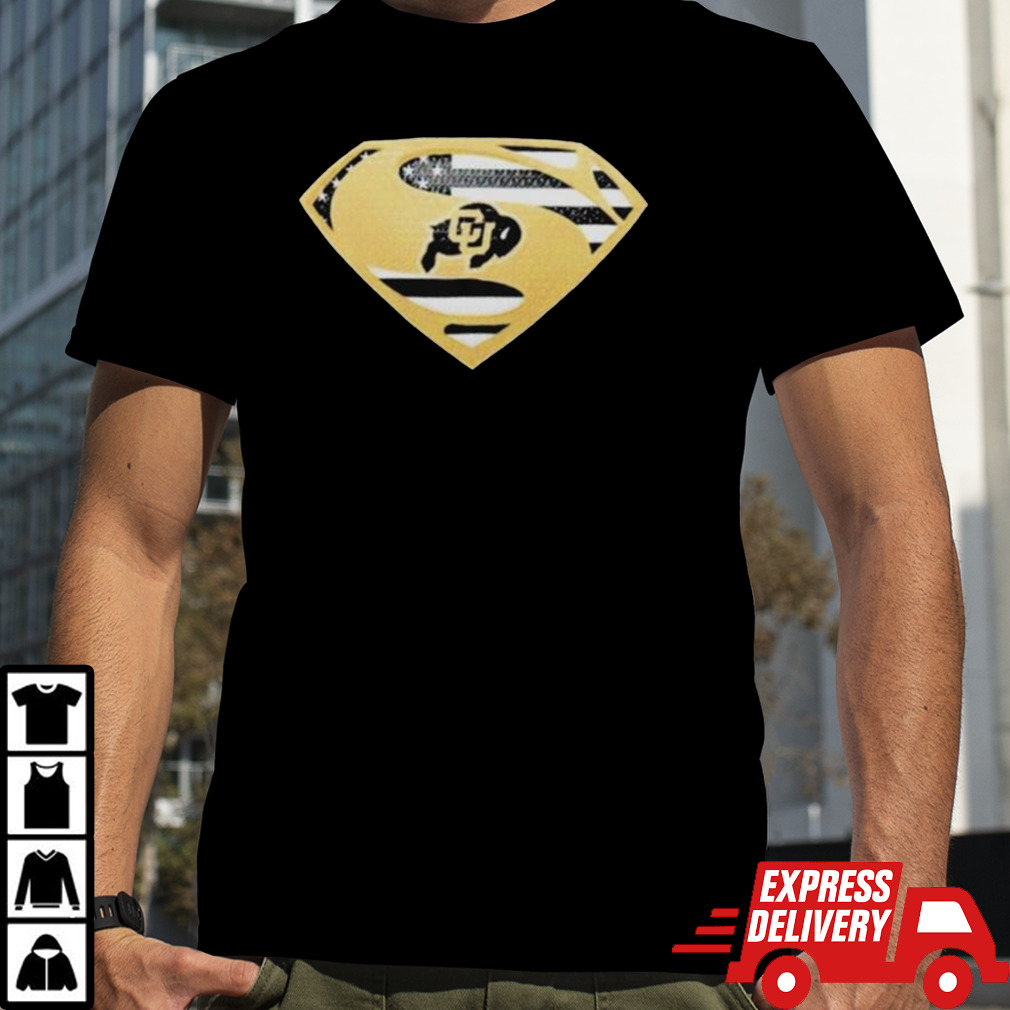 Colorado Buffaloes USA Flag Inside Superman T-Shirt