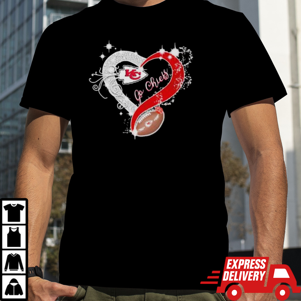 Go Chiefs, Kansas City Chiefs Heart Football Shirt