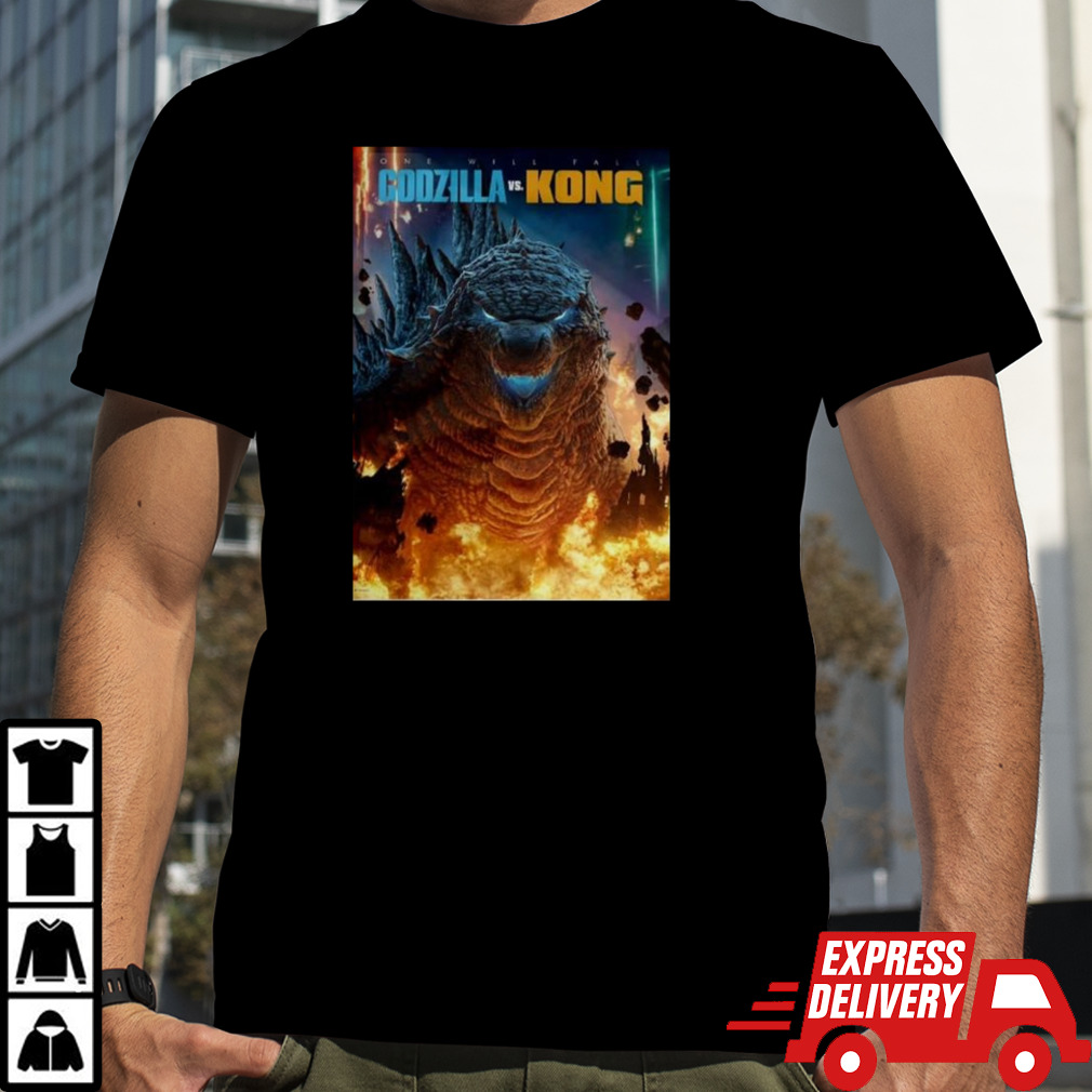 Godzilla Vs Kong One Will Fall Godzilla Main T-shirt