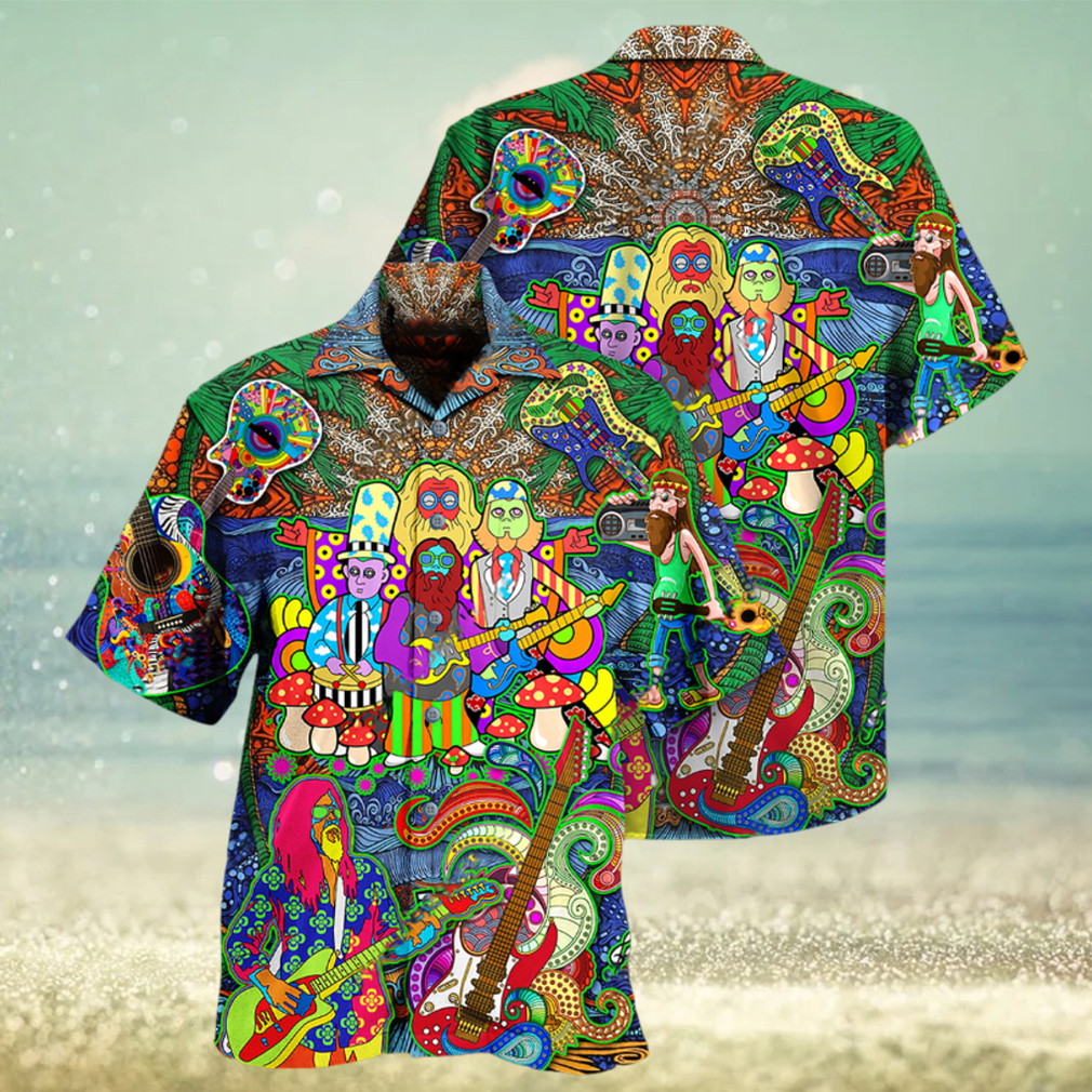 Hippie Music Electric Guitar Colorful Style Hawaiian Shirt - Limotees