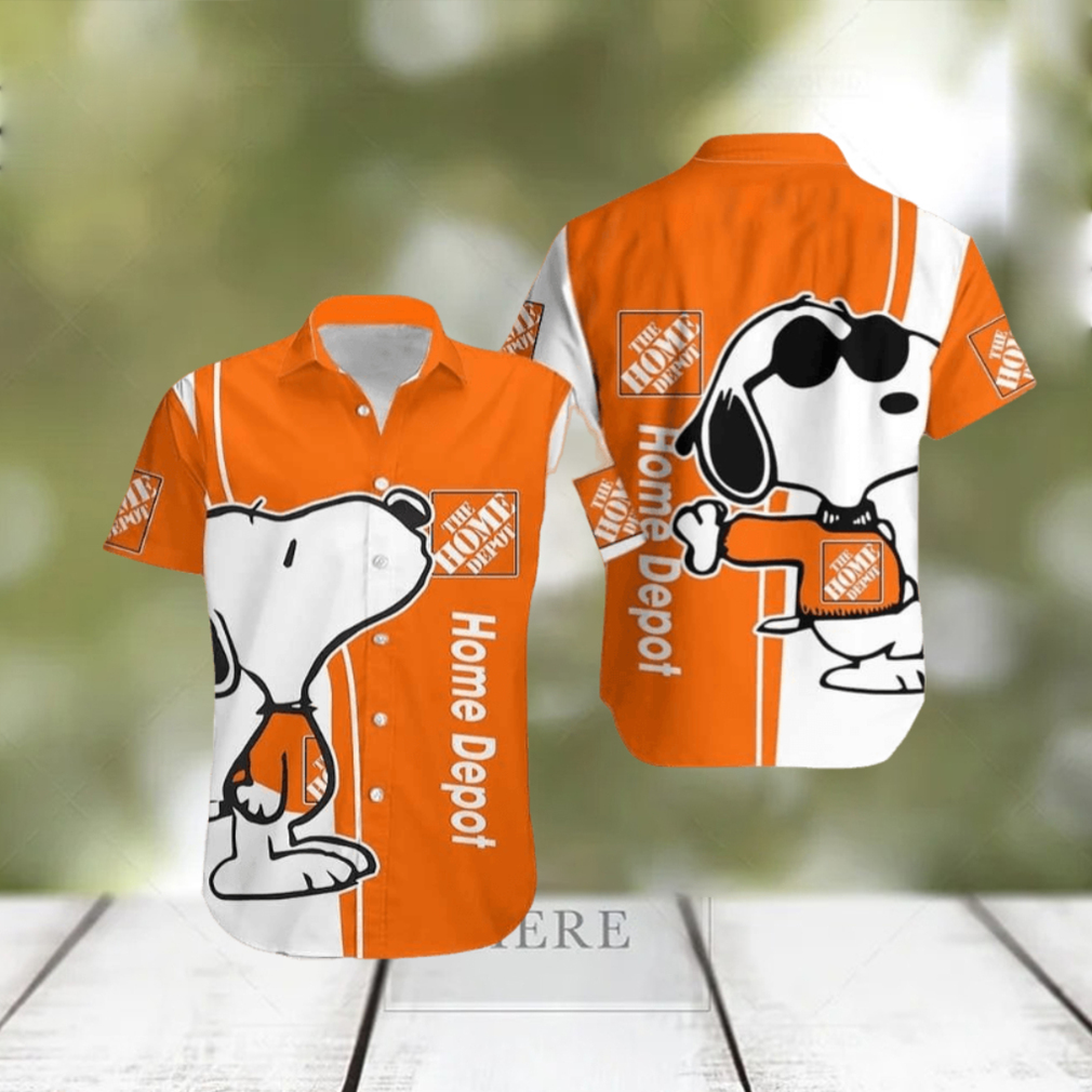 Home Depot Logo Brand Snoopy Hawaiian Shirt Gift Summer - Limotees