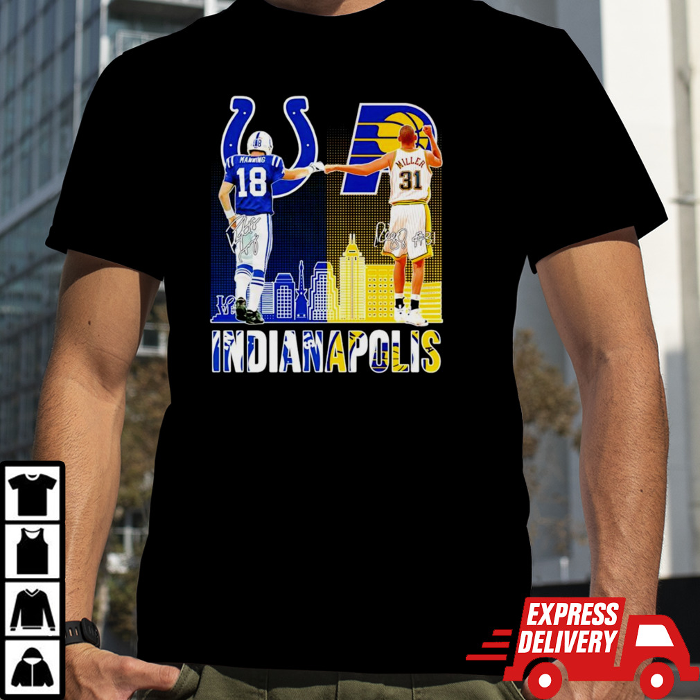 Indianapolis Players 18 Manning and 31 Millers Signatures Shirt