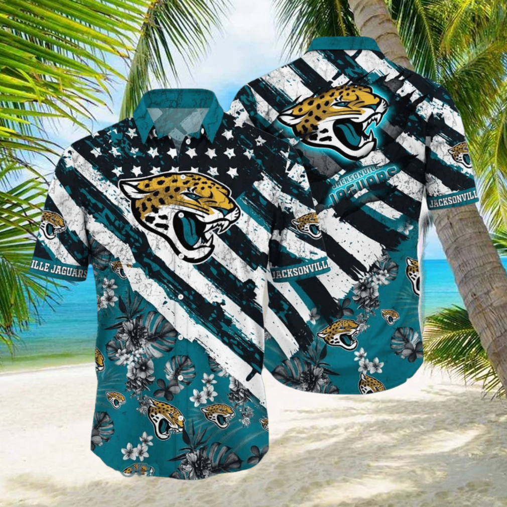 Jacksonville Jaguars NFL SAS Floral Print American Flag Hawaiian Shirt For Best Fan Gift New Trending Beach Holiday - Limotees