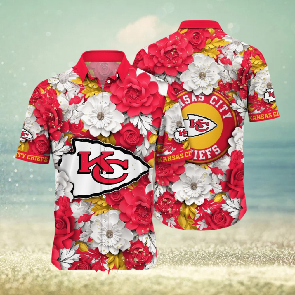 Kansas City Chiefs NFL Flower Custom Summer Football All Over Printed 3D Hawaiian Shirt - Limotees