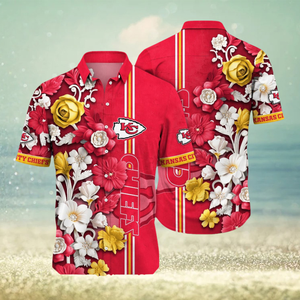 Kansas City Chiefs NFL Flower Summer Football Full Print 3D Hawaiian Shirt - Limotees