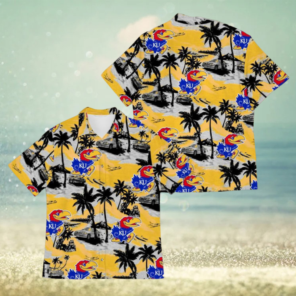 Kansas Jayhawks Sports American Tropical Patterns Collar 3D Hawaiian Shirt For Fans Gifts Aloha Beach - Limotees