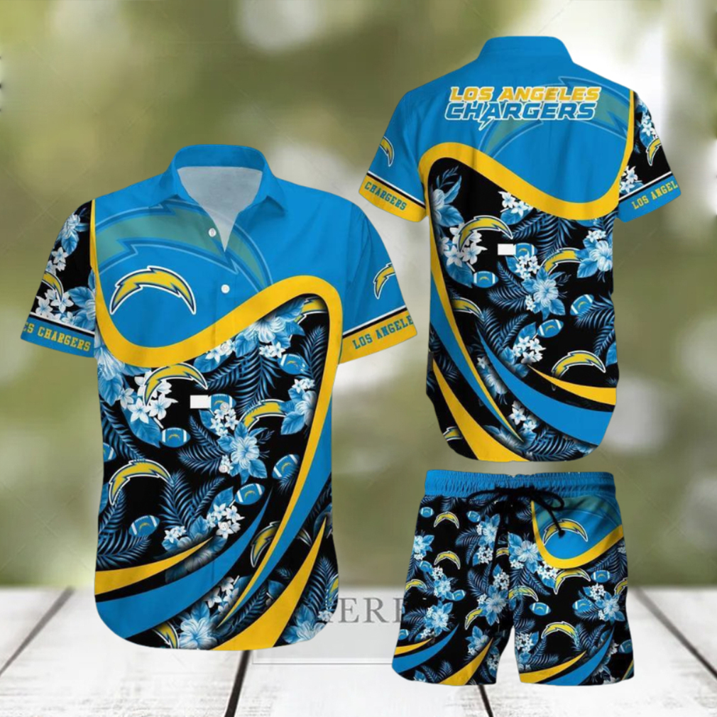 Los Angeles Chargers NFL SAS Tropical Pattern Luau Summer Beach Team Hawaiian Shirt And Short For Mem Women Gift - Limotees