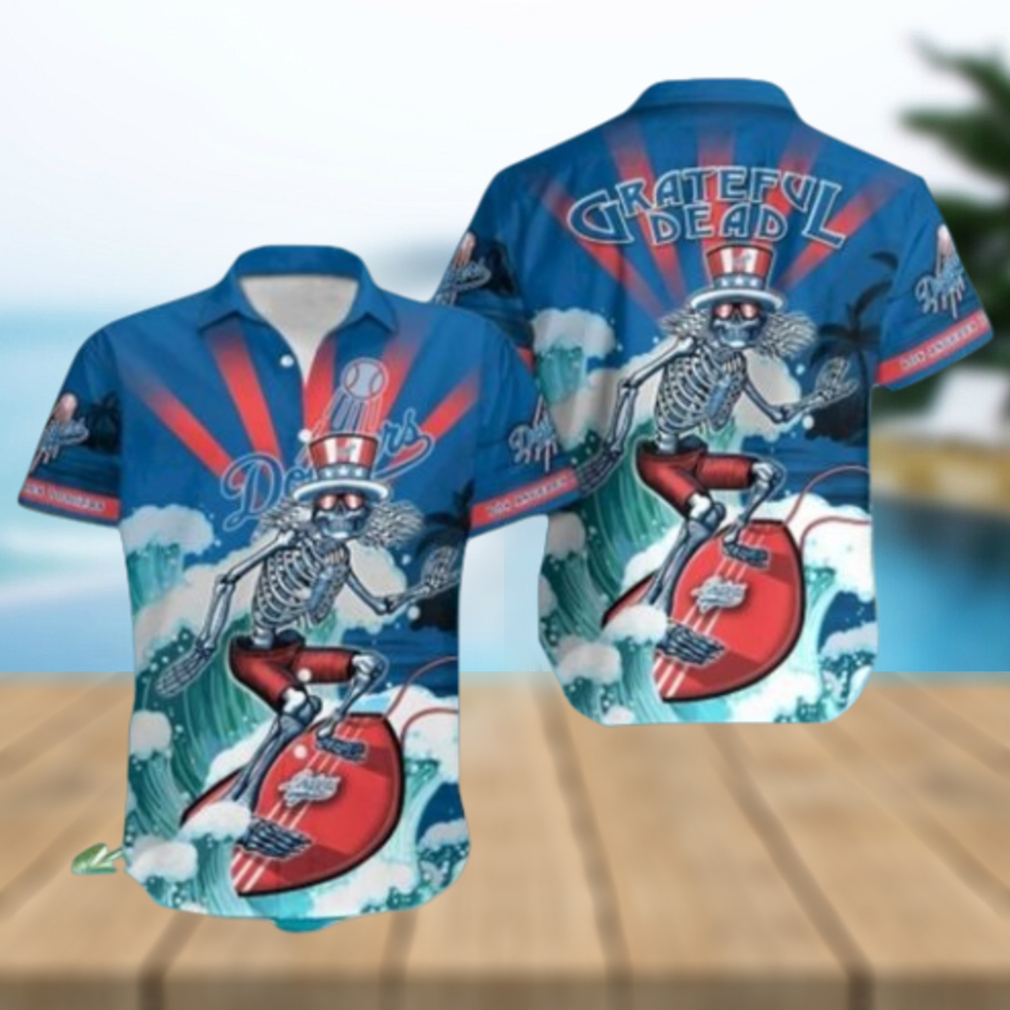 MLB Los Angeles Dodgers Grateful Dead Hawaiian Shirt - Limotees