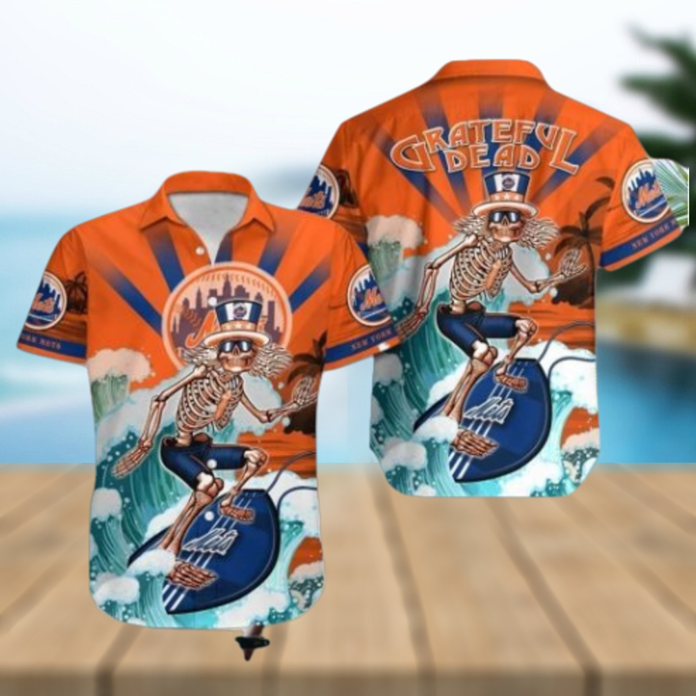 MLB New York Mets Grateful Dead Hawaiian Shirt - Limotees