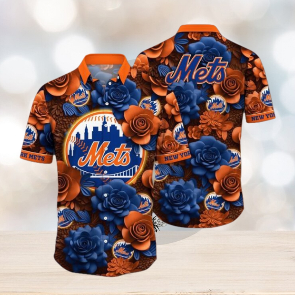 MLB New York Mets Hawaiian Shirt Flower Aloha Style Unleashed - Limotees