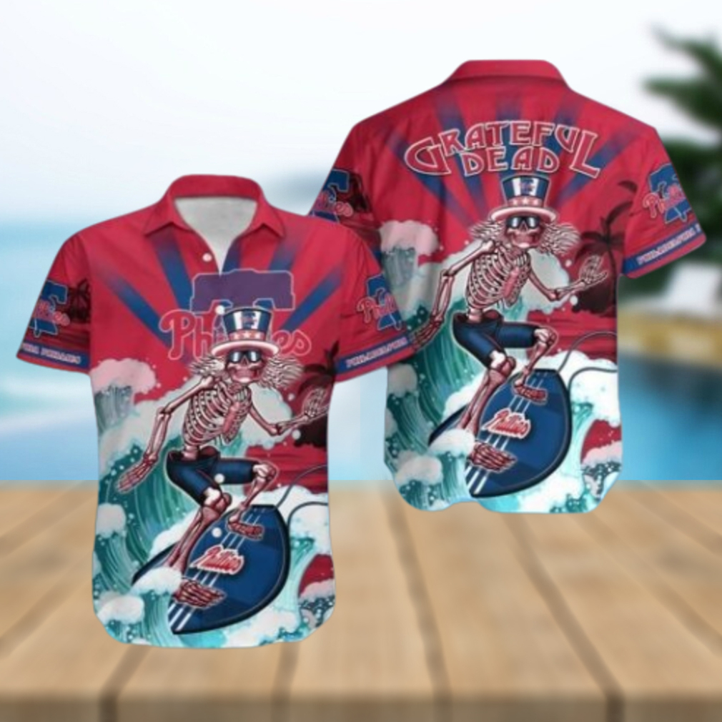 MLB Philadelphia Phillies Grateful Dead Phillies Hawaiian Shirt - Limotees