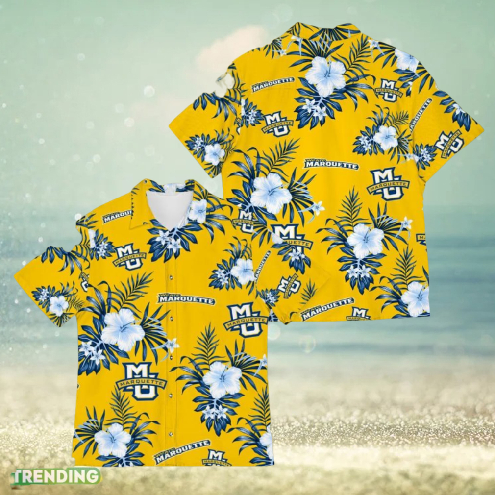 Marquette Golden Eagles Sport Tropical 3D Hawaiian Shirt For Fans Men And Women Gift - Limotees