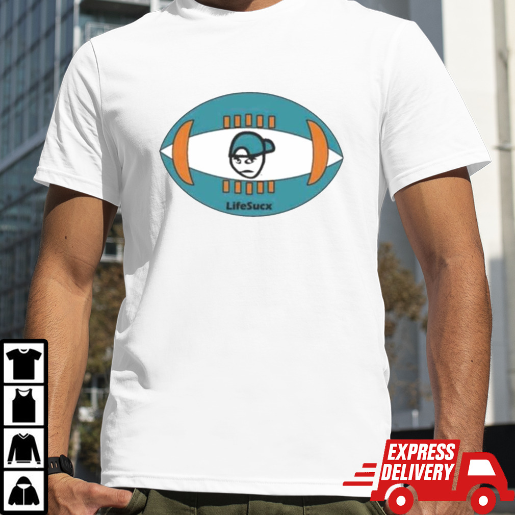 Miami Dolphins Football LifeSucx Angry Guy T-Shirt