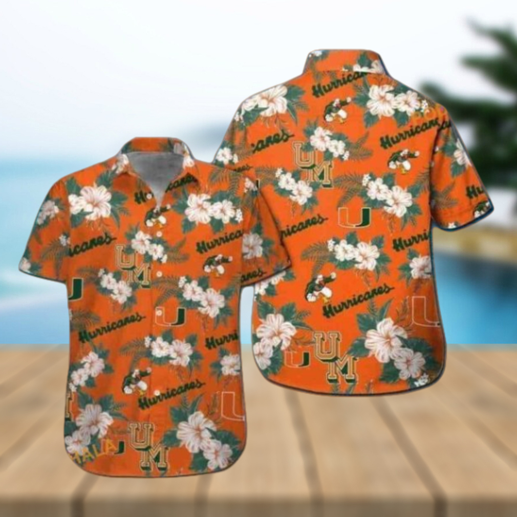 Miami Hurricanes Hawaiian Shirt, Summer Tropical Flower Beachwear - Limotees