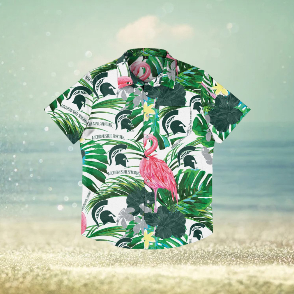 Michigan State Spartans Flamingo Hawaiian Shirt - Limotees