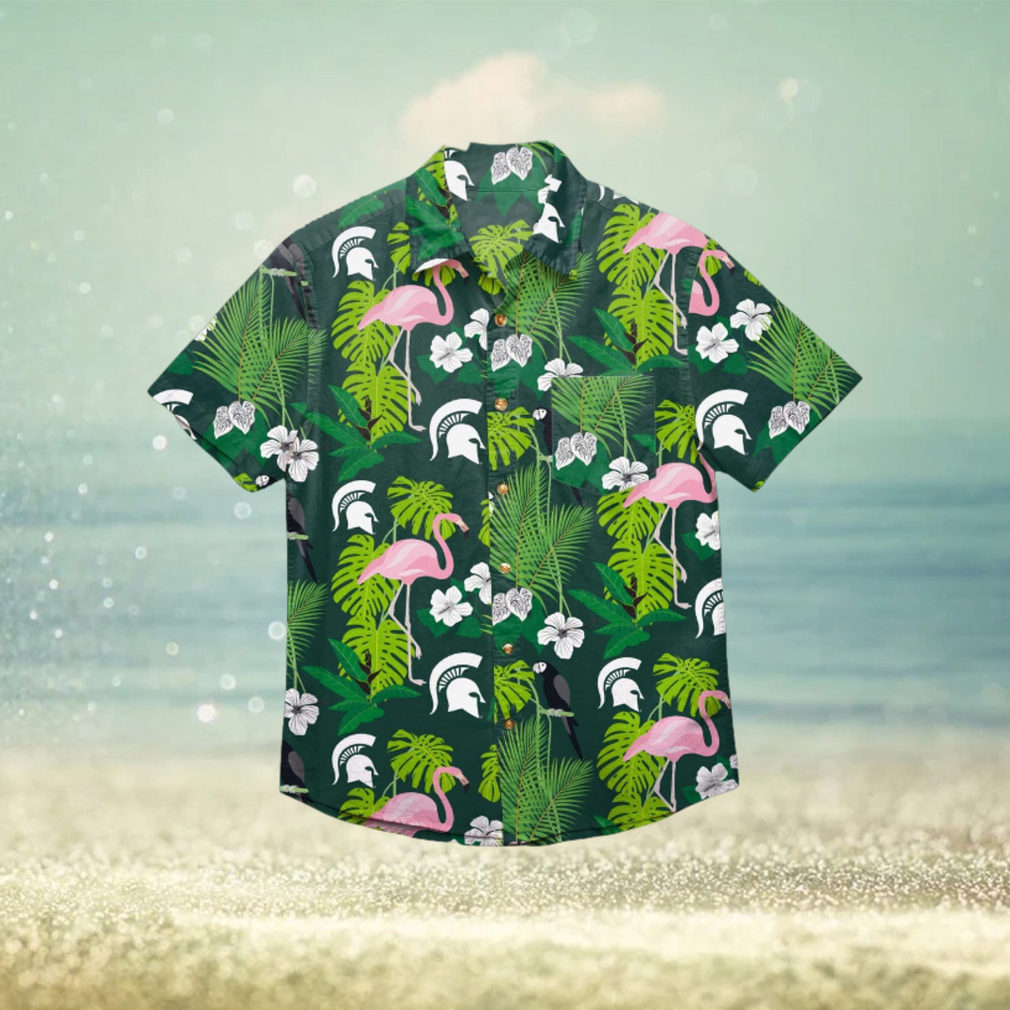 Michigan State Spartans Floral Hawaiian Shirt - Limotees