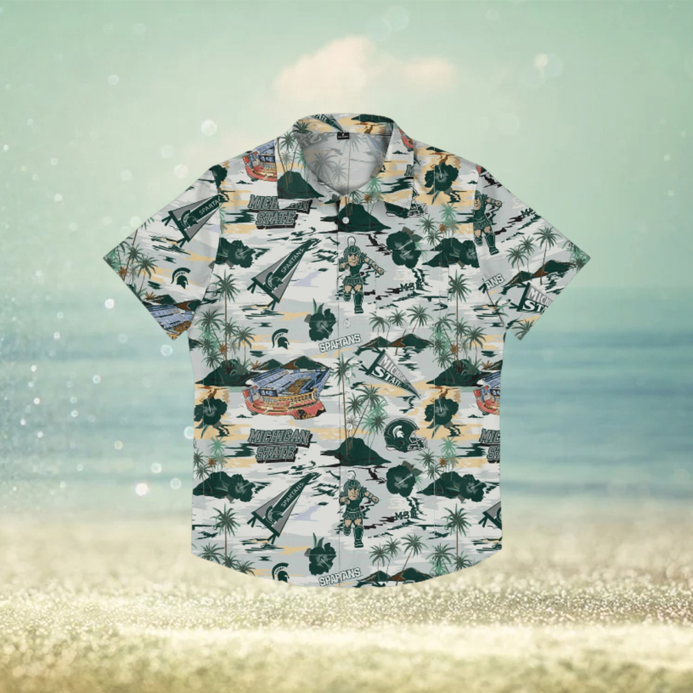 Michigan State Spartans Thematic Stadium Print Hawaiian Shirt - Limotees