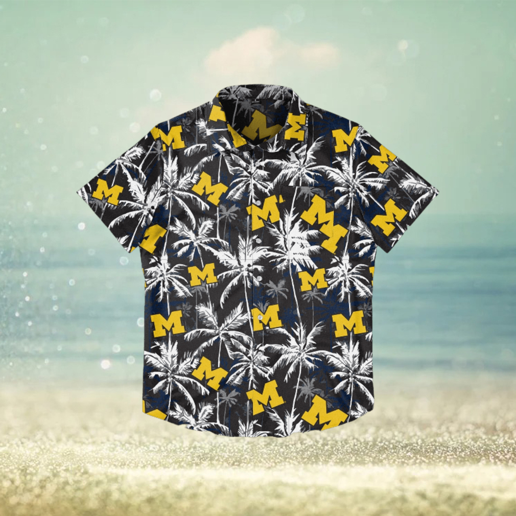 Michigan Wolverines Black Floral Hawaiian Shirt - Limotees