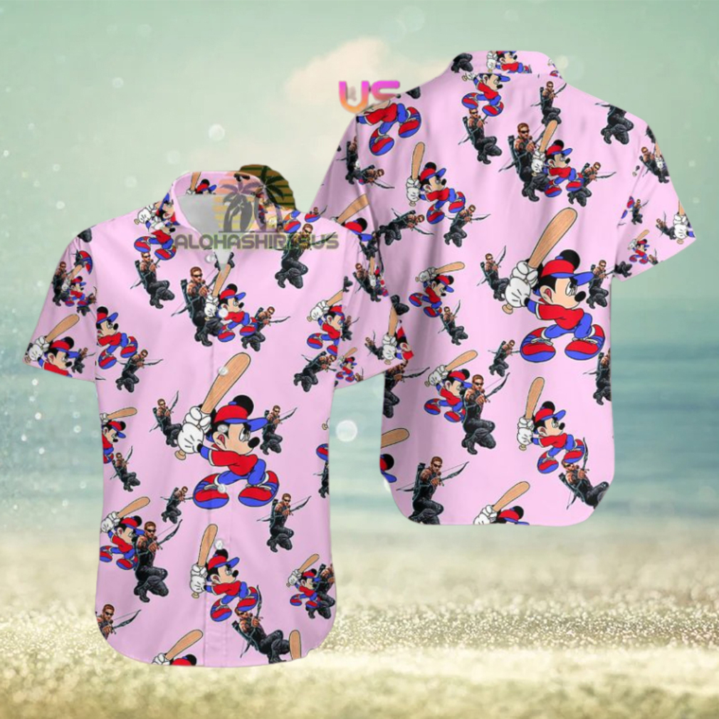 Mickey Mouse Baseball Marvels Hawkeye Bears Hawaiian Shirt - Limotees