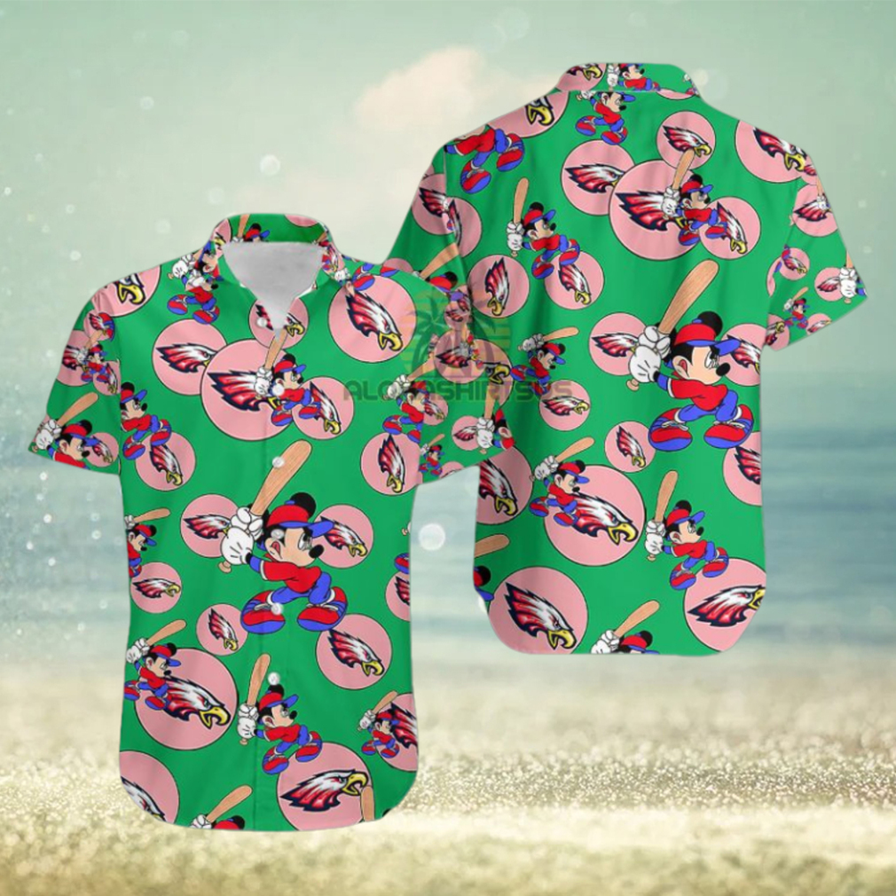 Mickey Mouse Baseball Philadelphia Eagles Nfl Irish Green Big And Tall Tropical Hawaiian Shirts - Limotees