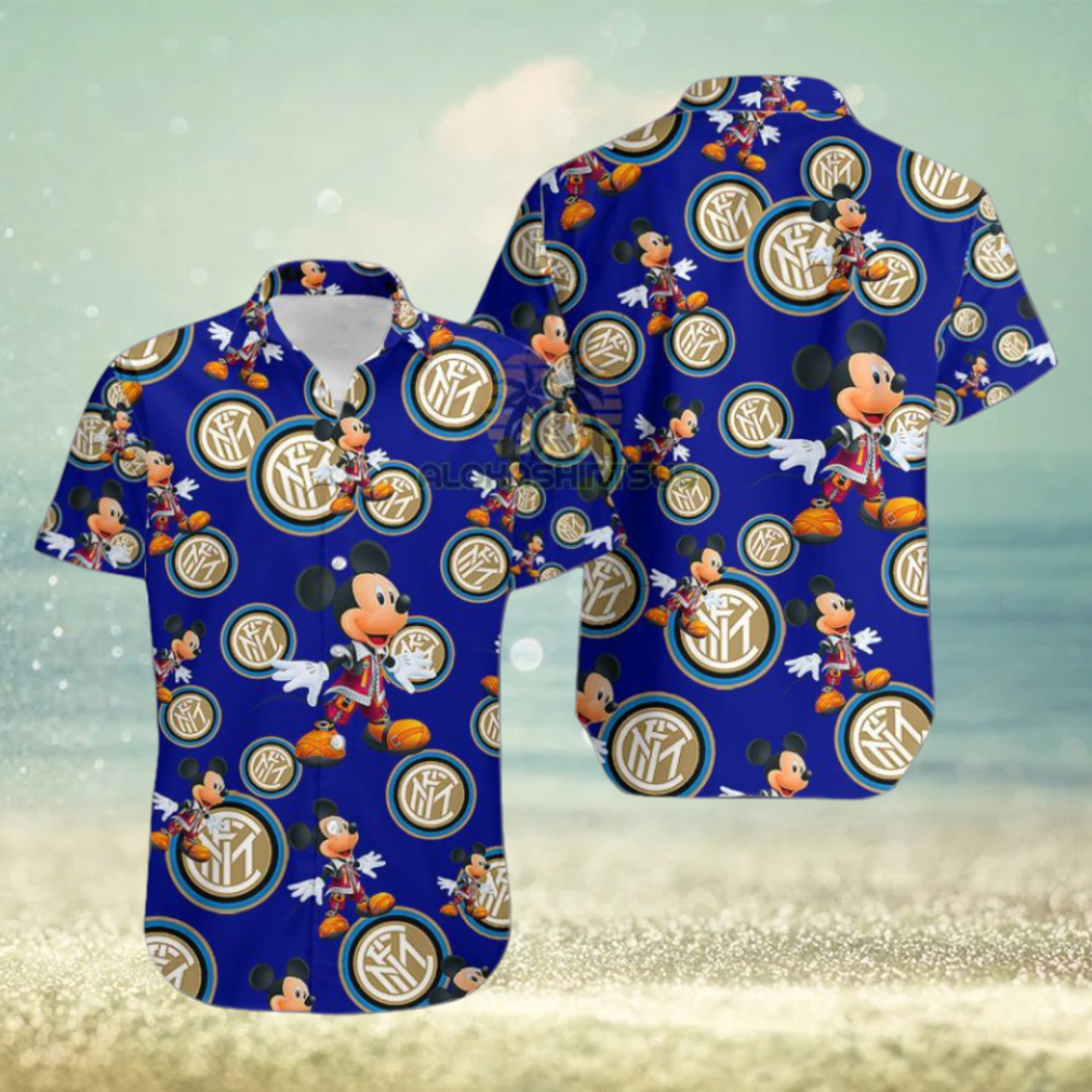 Mickey Mouse Character Inter Milan Navy Hawaiian Shirt - Limotees