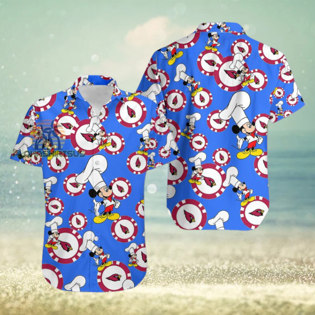 Mickey Mouse Chef Arizona Cardinals Royal Blue Hawaiian Shirt - Limotees