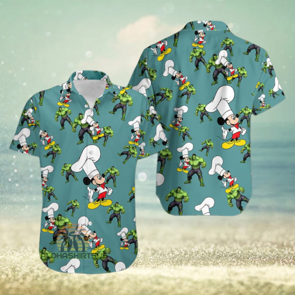 Mickey Mouse Chef Avengers Hulk Mens Cotton Hawaiian Shirts - Limotees