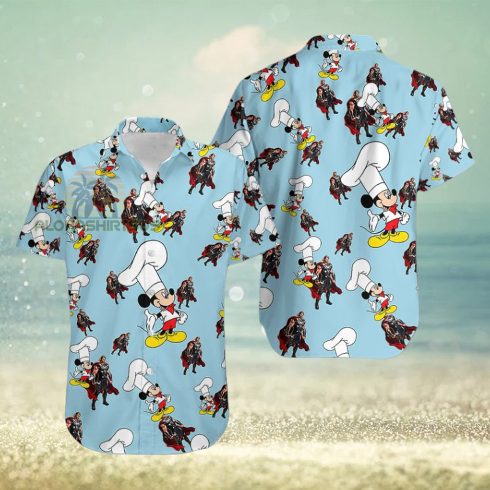 Mickey Mouse Chef Avengers Thor Character Hawaiian Shirt - Limotees