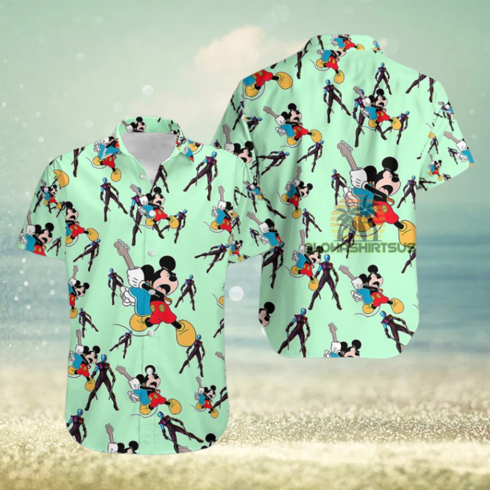 Mickey Mouse Electric Guitar Nebula Gamora War Machine Marvel Modern Hawaiian Shirts - Limotees