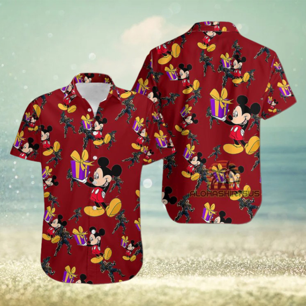 Mickey Mouse Gift Box Cable Marvel Comic Hawaiian Shirt - Limotees