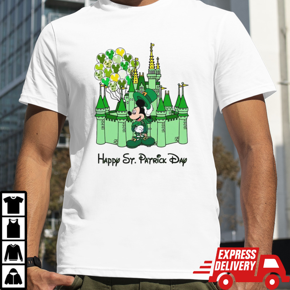 Mickey castle Disney Happy St. Patrick’s Day shirt