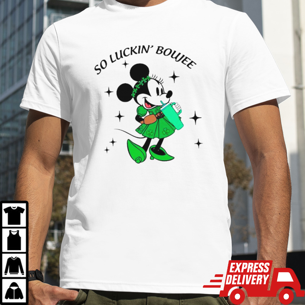 Minnie St Patrick’s day so luckin boujee shirt