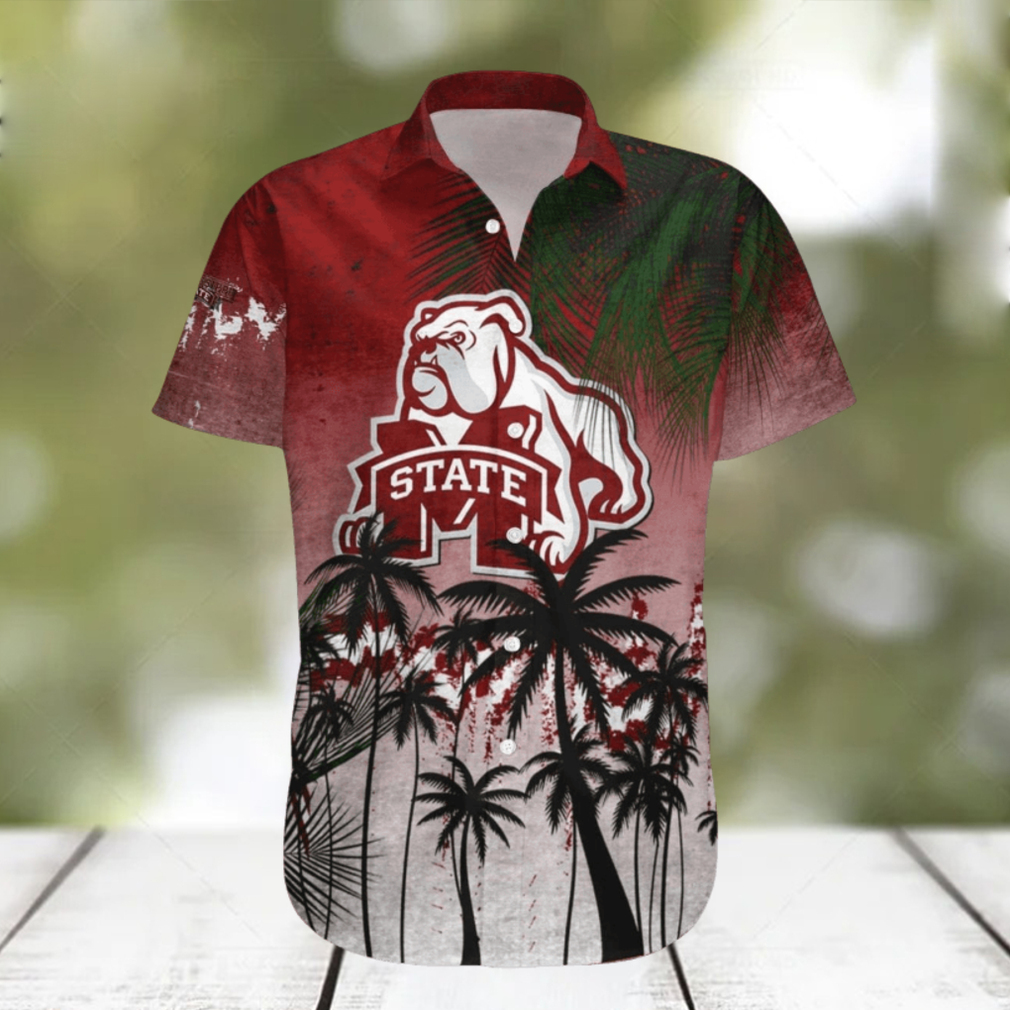 Mississippi State Bulldogs Hawaiian Shirt Summer Gift Coconut Tree Tropical Grunge Pattern For NCAA Fans - Limotees