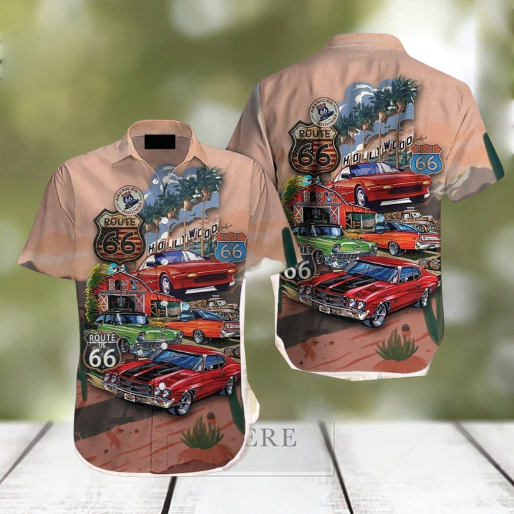 Muscle Cars Vintage Retro Route 66 Hawaiian Shirt Aloha Casual Shirt For Men And Women - Limotees