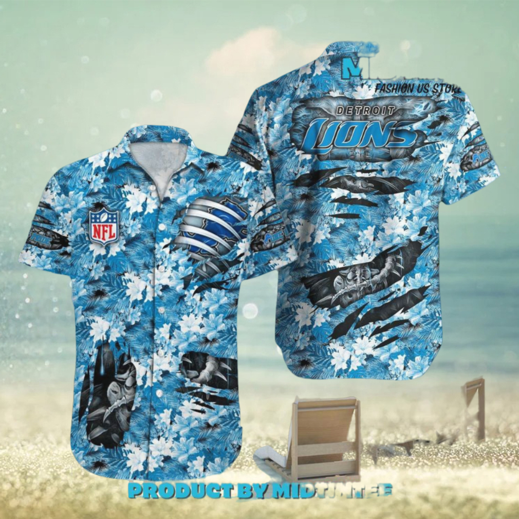 NFL Detroit Lions Floral Hawaiian Shirt - Limotees