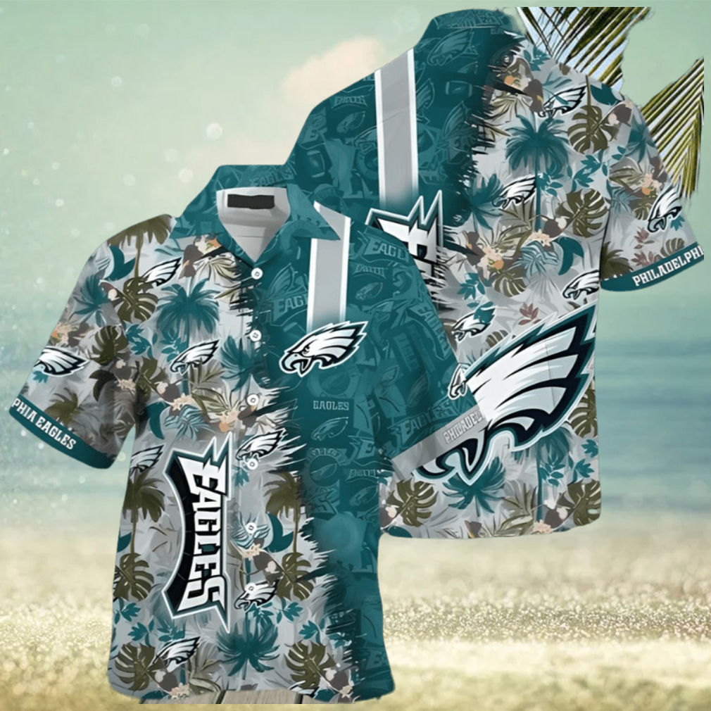 NFL Philadelphia Eagles Green Grey Trendy Hawaiian Shirt Aloha Shirt - Limotees