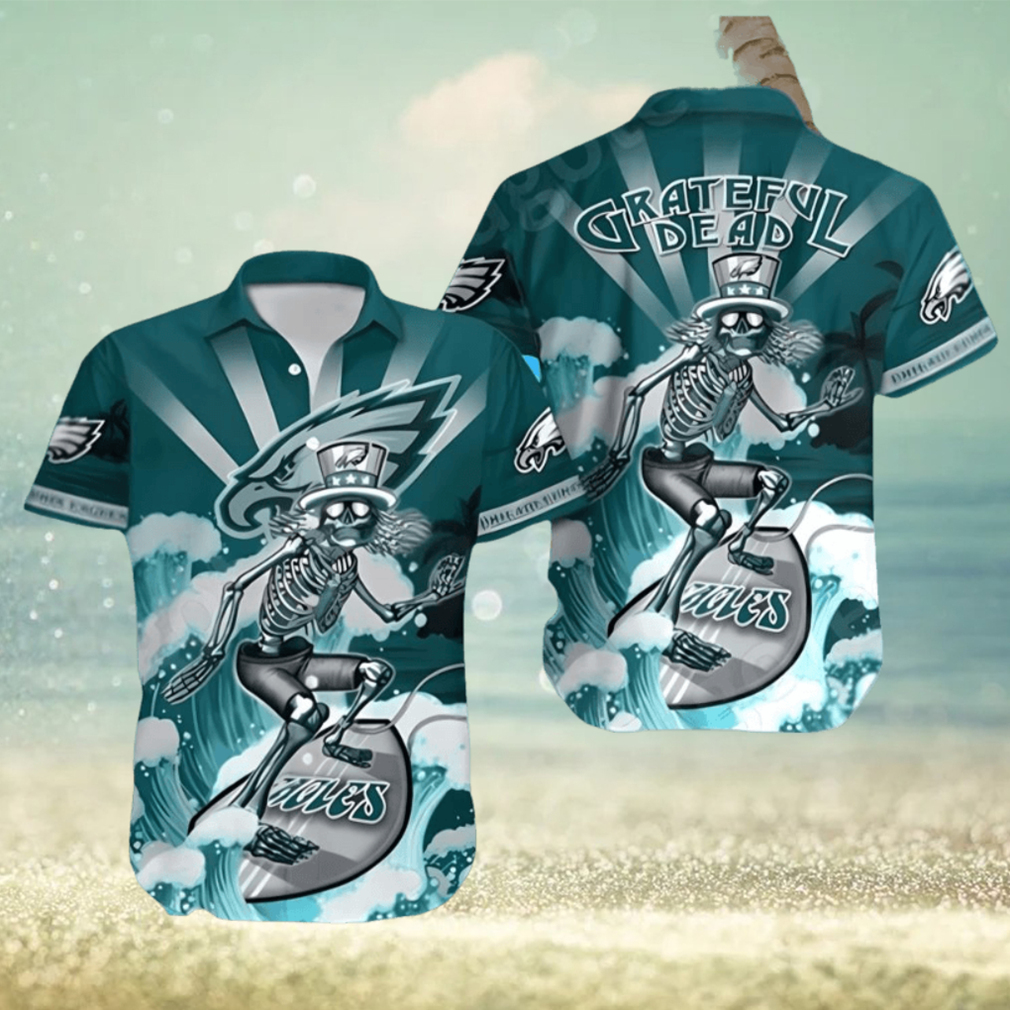 NFL Philadelphia Eagles Hawaiian Shirt Grateful Dead - Limotees