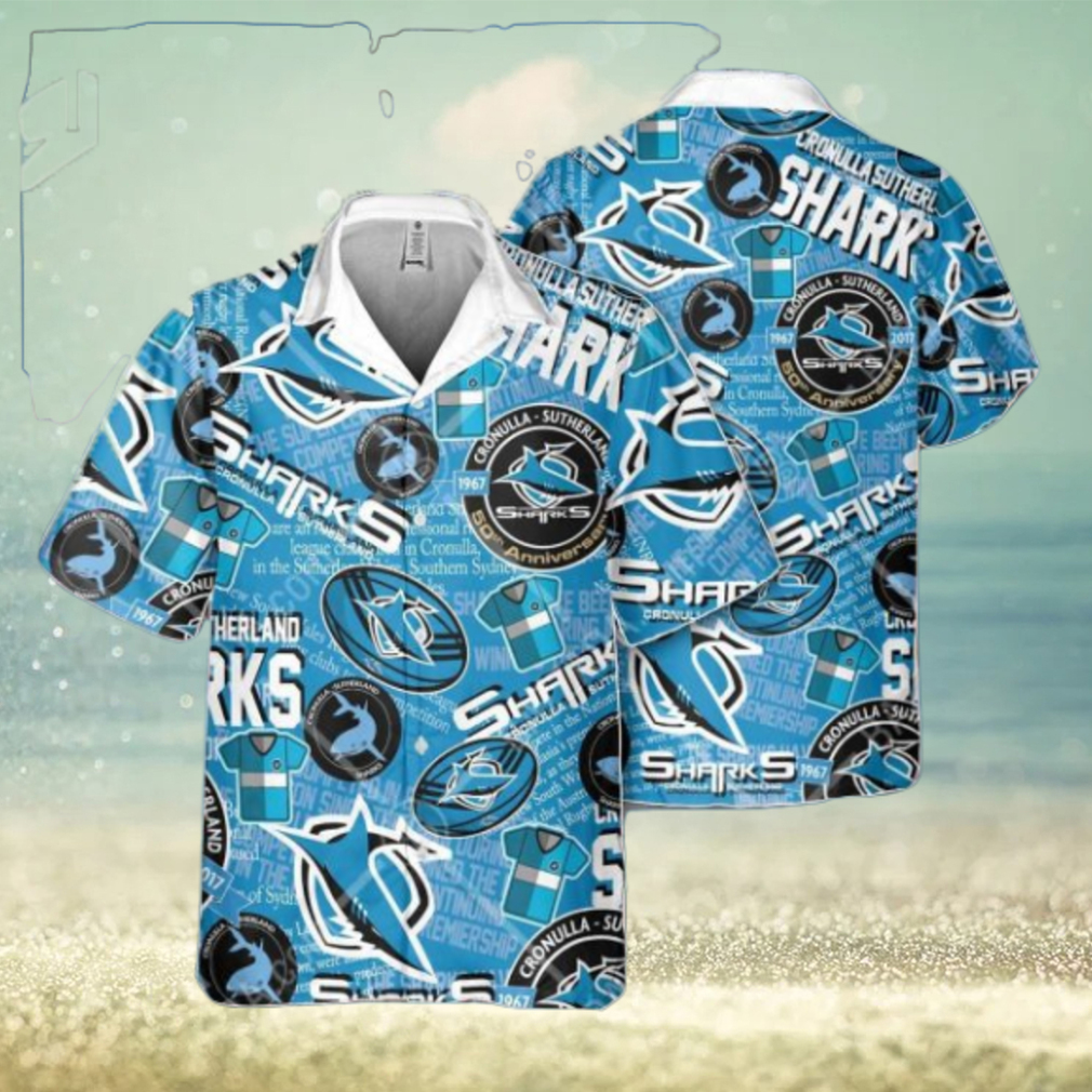 NRL Cronulla Sutherland Sharks Classic Hawaiian Shirt - Limotees