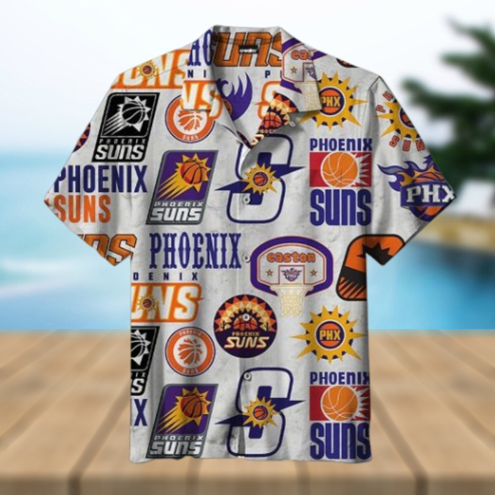 Nba Phoenix Suns White Logo History Trendy Hawaiian Shirt Aloha Shirt - Limotees